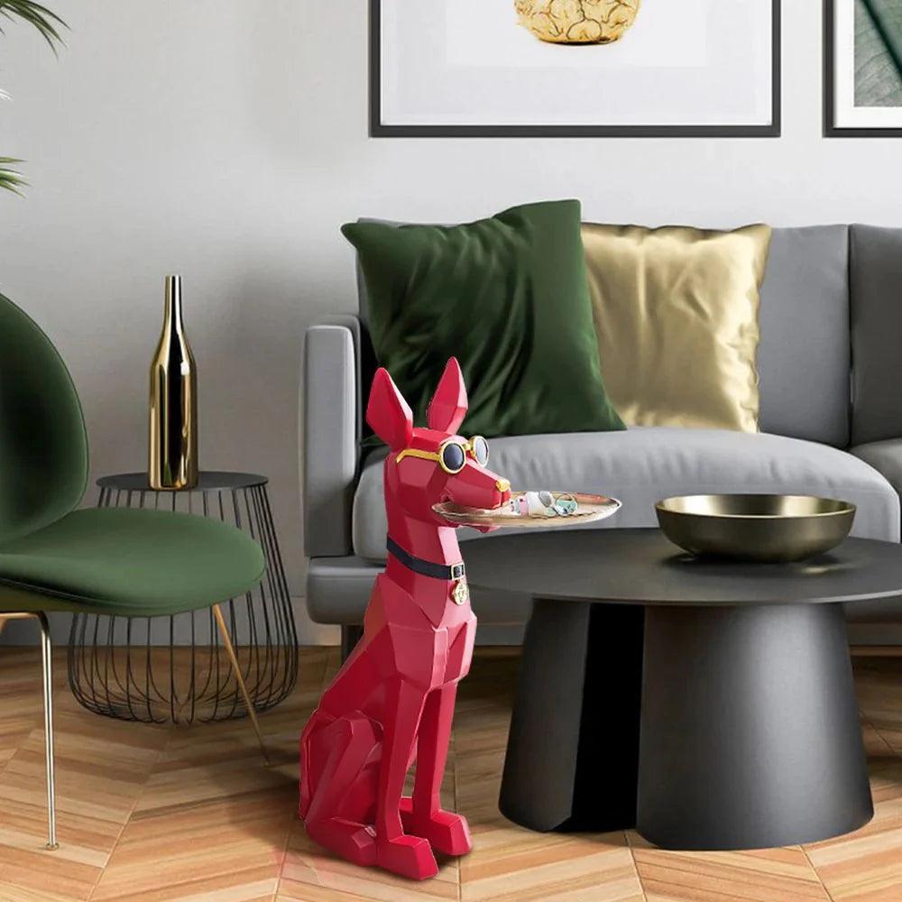 Smart Dog Butler XL (Black) – Stylish & Functional Butler Statue - Allure Box