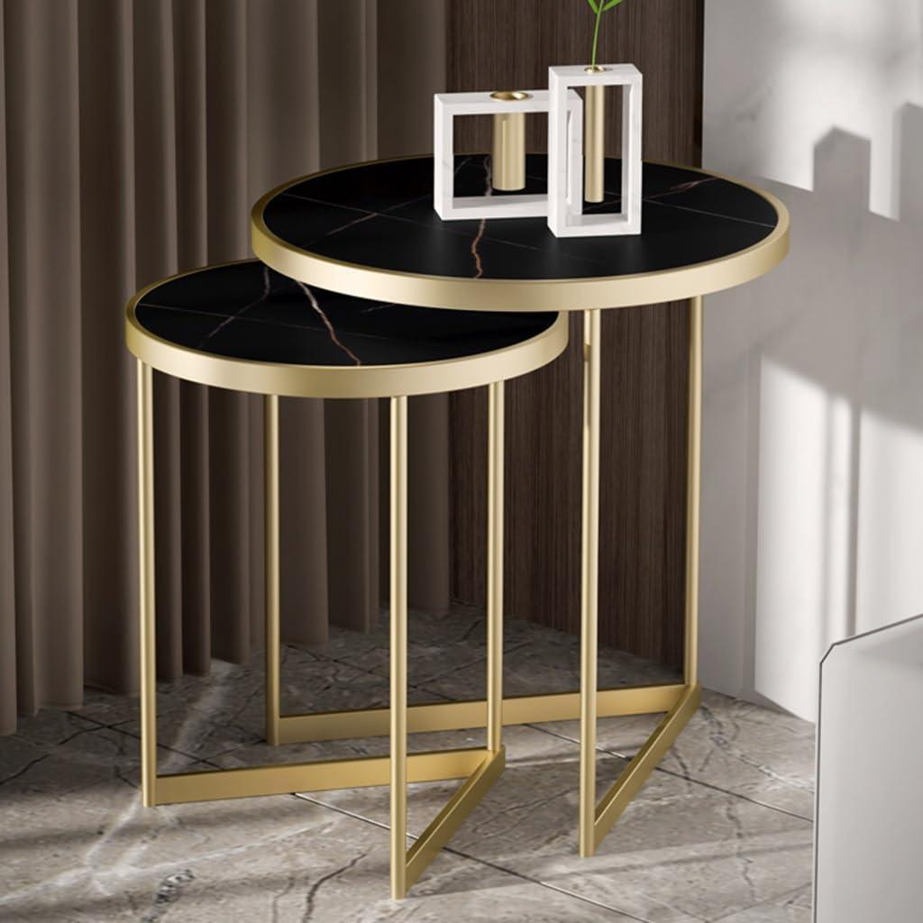 Black Top Duo Golden Metal Nesting Table - Allure Box