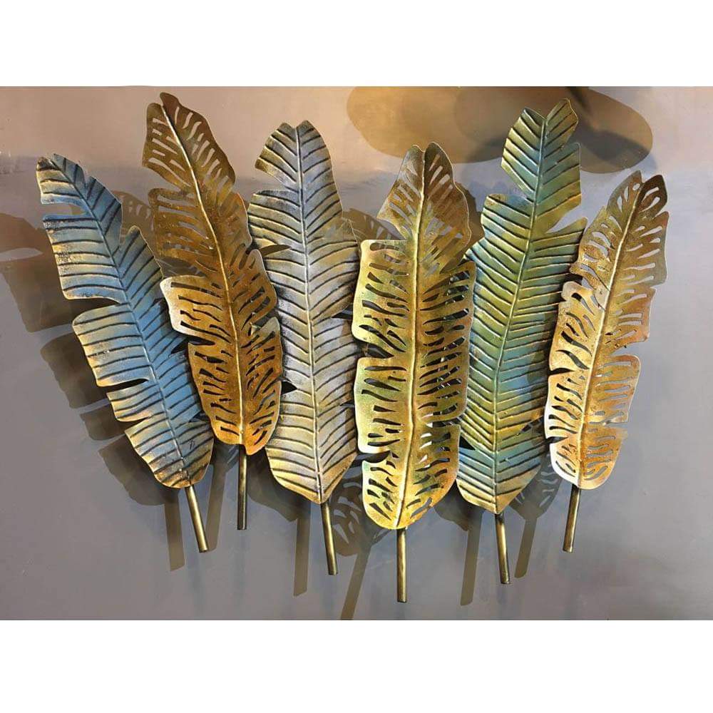 Multicolour Leaves Metal Wall Decor - Allure Box