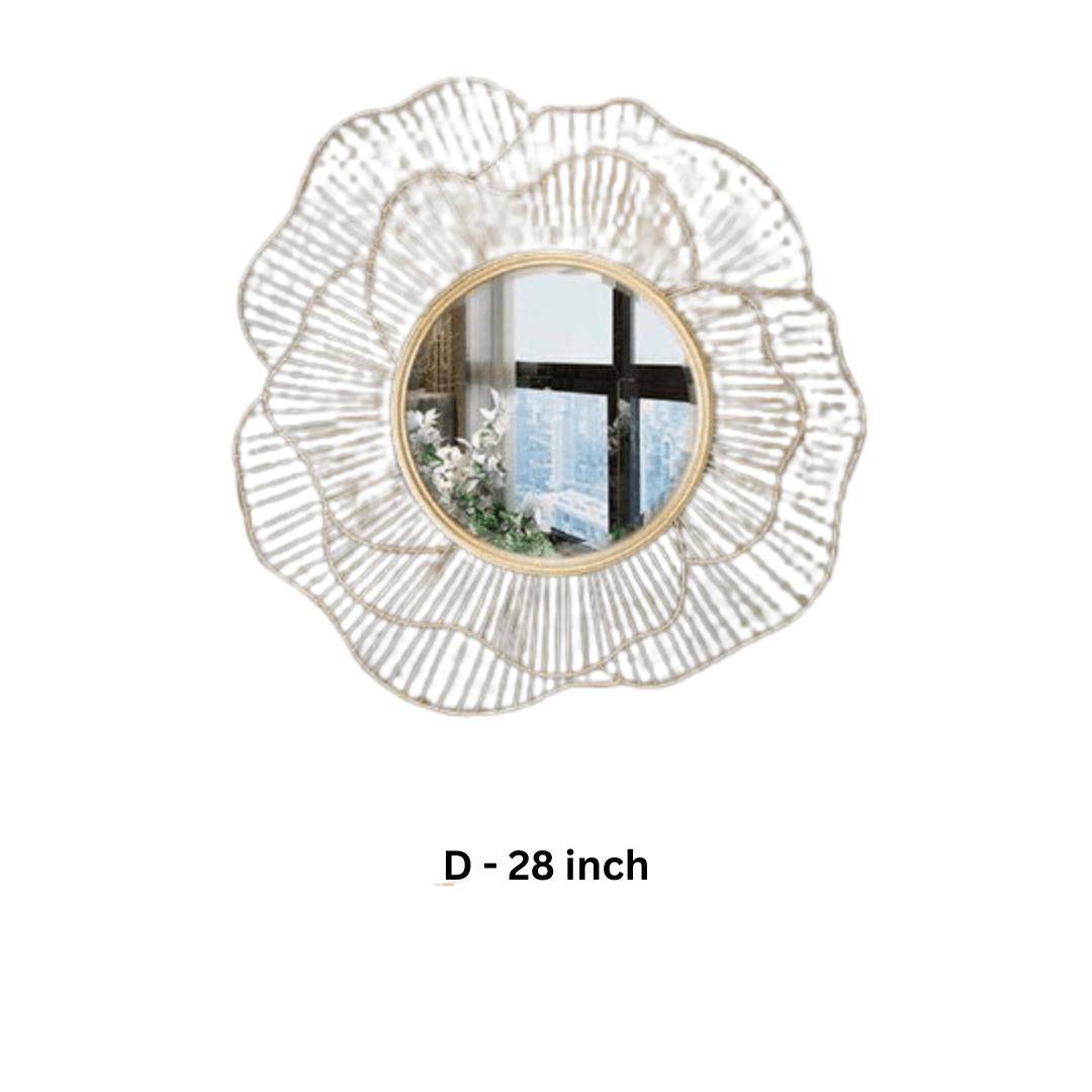 Newfangled Gold Wrought Iron Wall Mirror - Allure Box