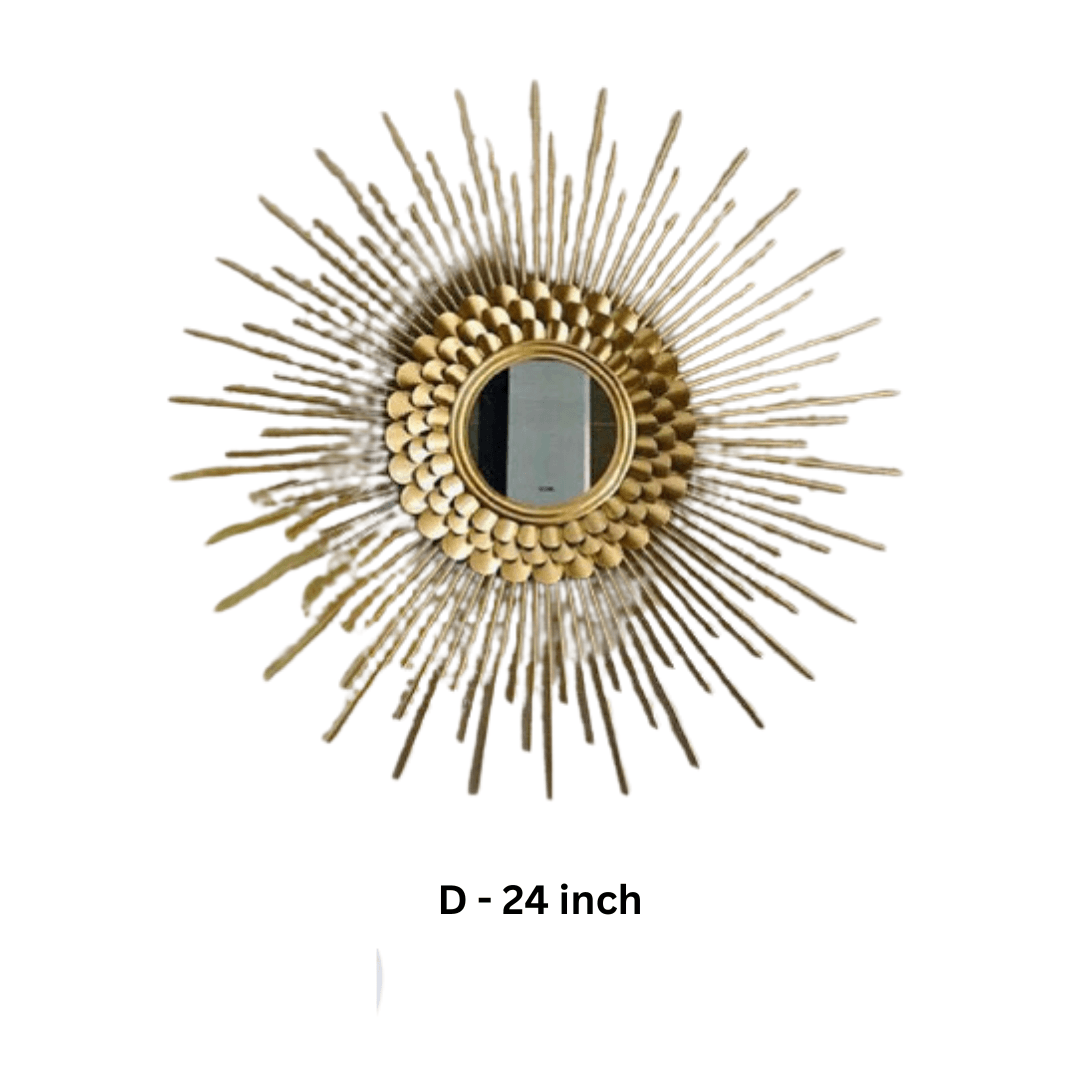 Ethereal Sunflower Designer Metal Wall Mirror - Allure Box