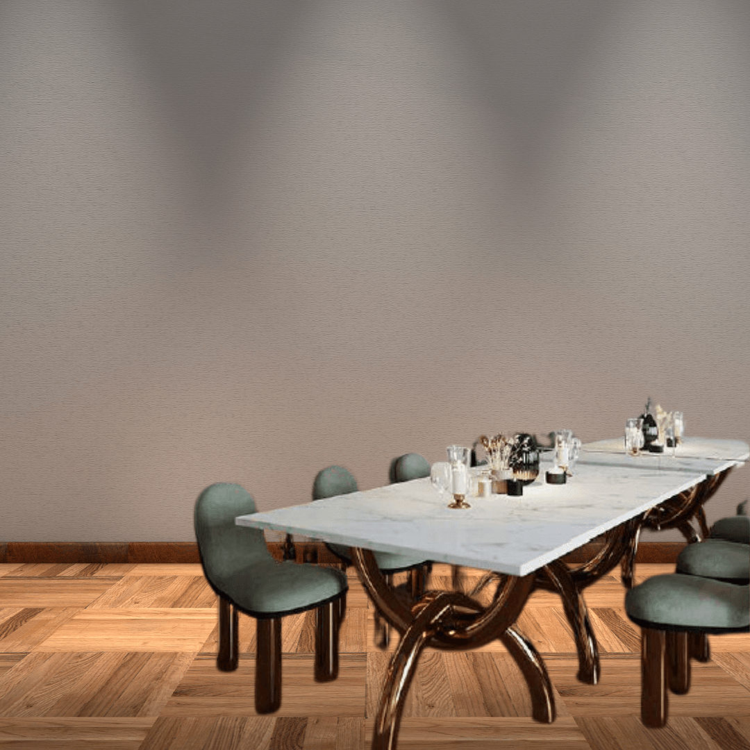 White Marble Top Dining Table Set - Allure Box