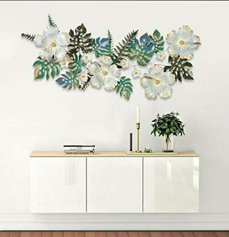 White Flower Metal Wall Art - Allure Box
