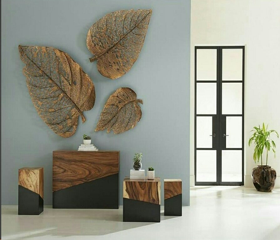 Wall Decor Leaf Pan Set Of 3 - Allure Box