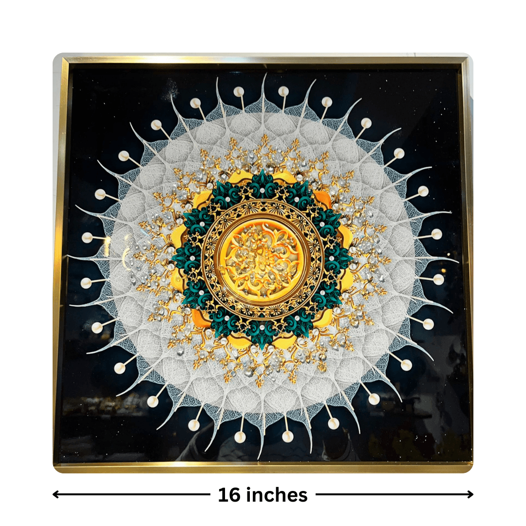 Circle Lace Ornament Framed Wall Art Painting - Allure Box