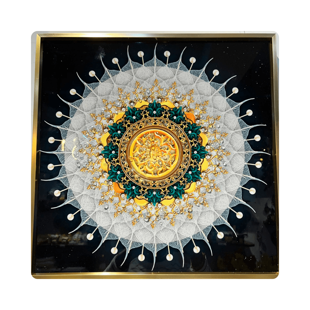 Circle Lace Ornament Framed Wall Art Painting - Allure Box