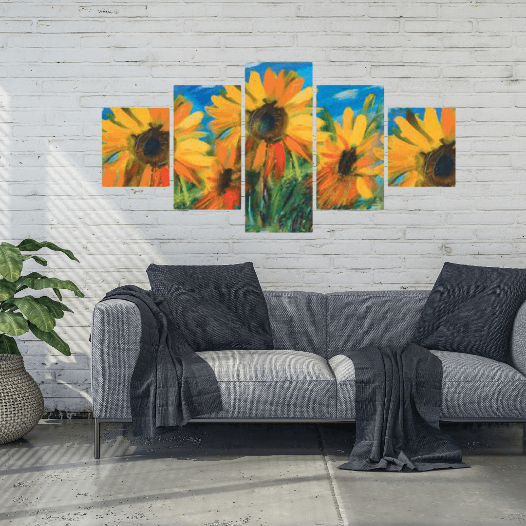 Sun Flower Modern Art Wall Painting - Allure Box