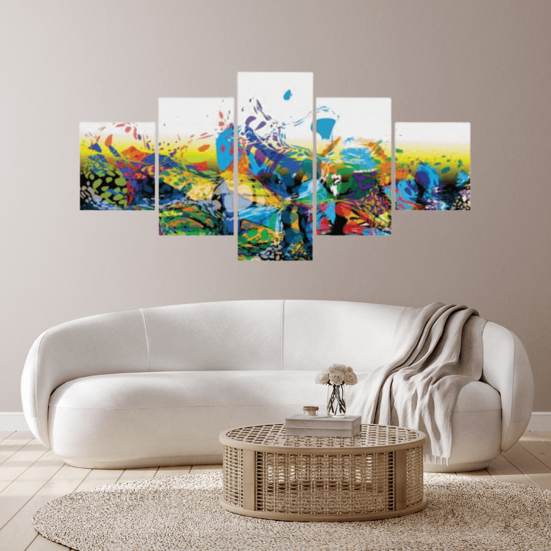 Green And Blue Brush Stroke Canvas Wall Art - Allure Box