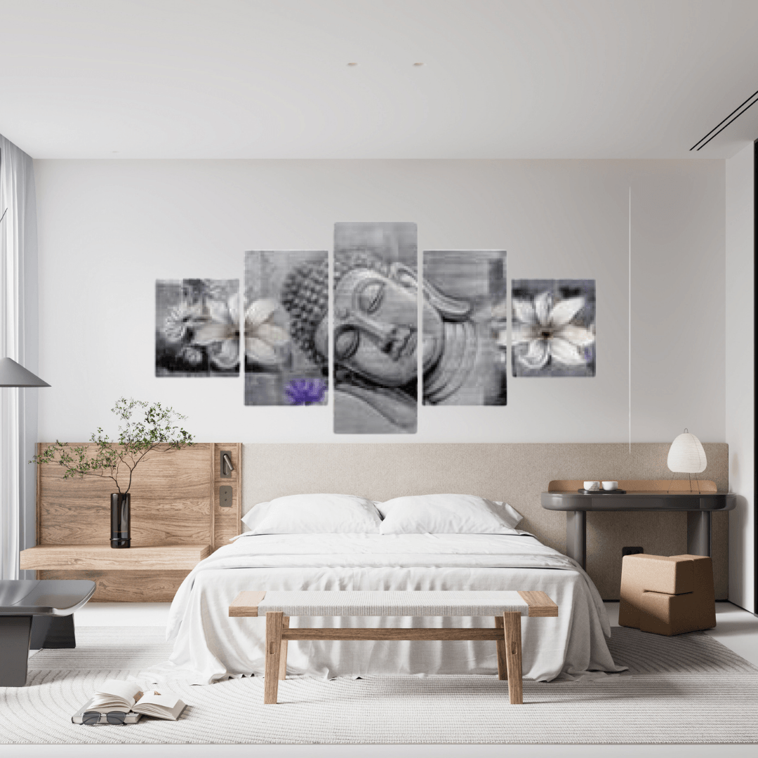 Lord Buddha Multipanels Wall Painting - Allure Box
