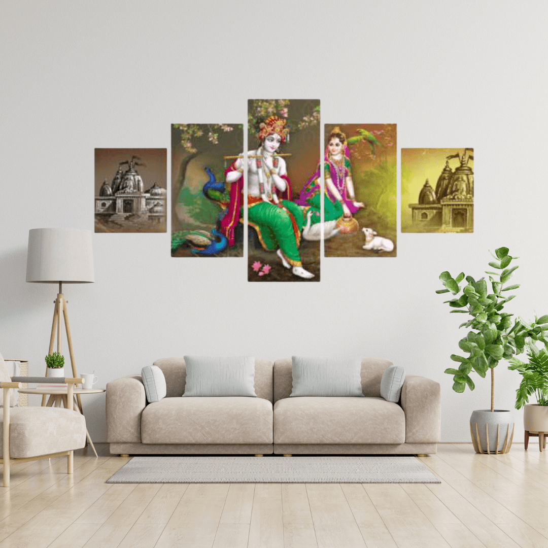 Set Of 4 Radha Krishna Painting - Allure Box