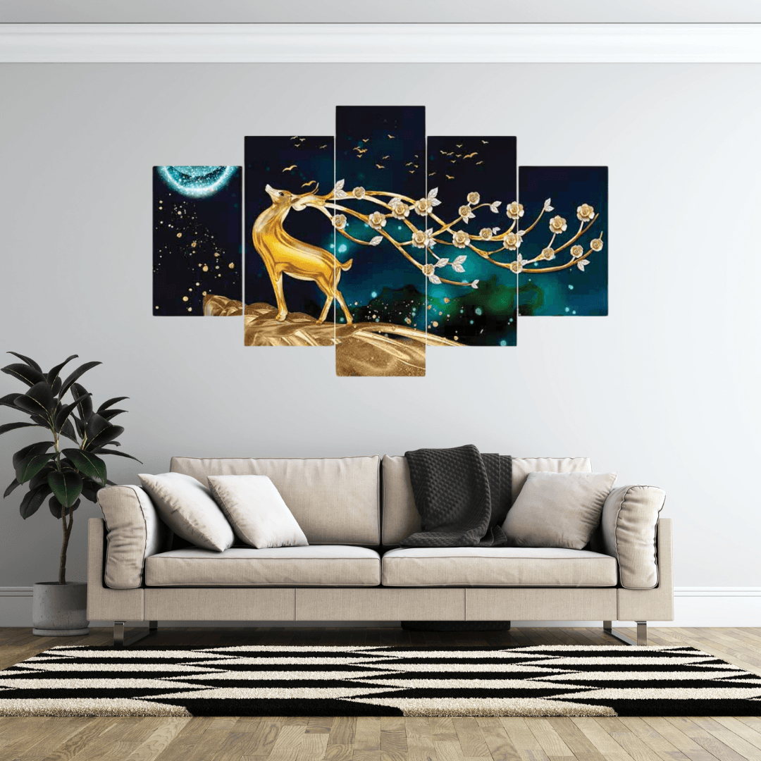Deer Painting For Wall Art Scenery - Allure Box