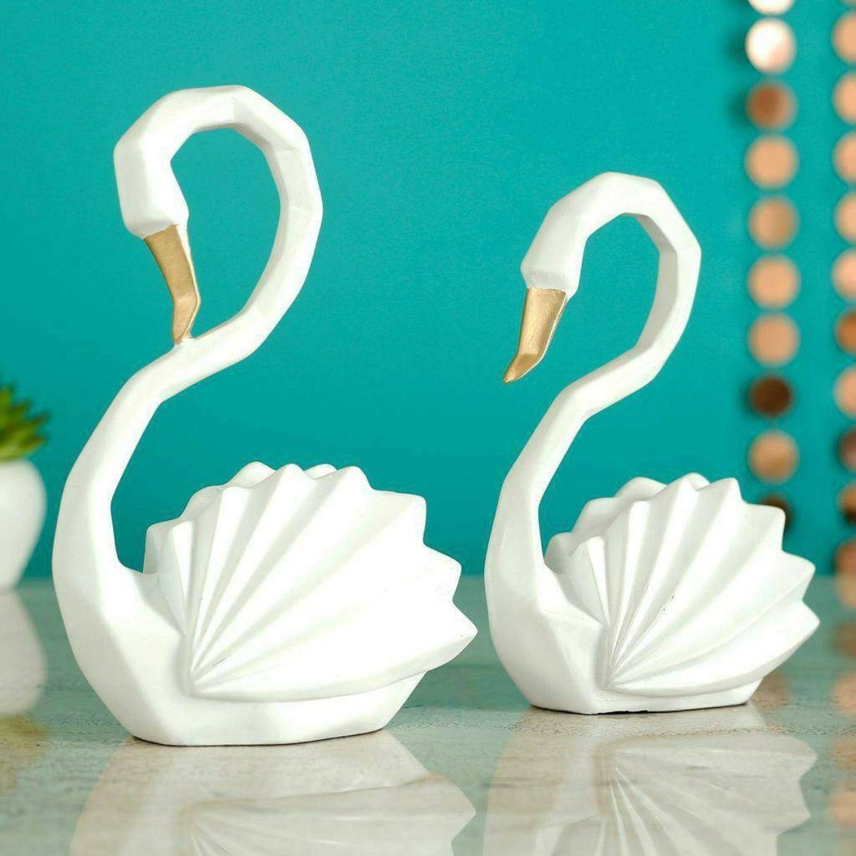 White Swan Pair – Elegant & Timeless Decor - Allure Box