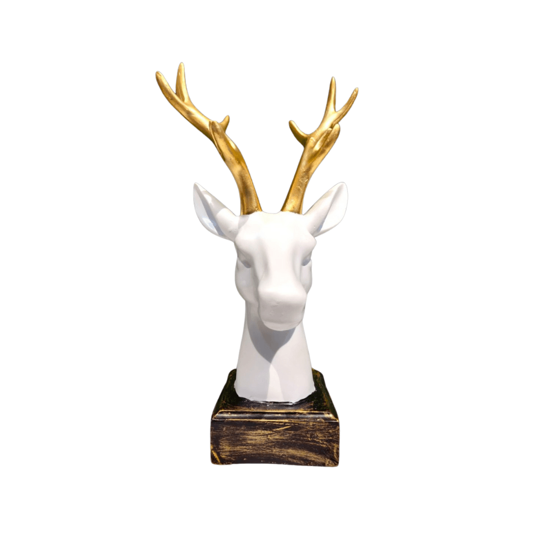 Deer Head White Wall Art – Elegant Minimalist Decor - Allure Box