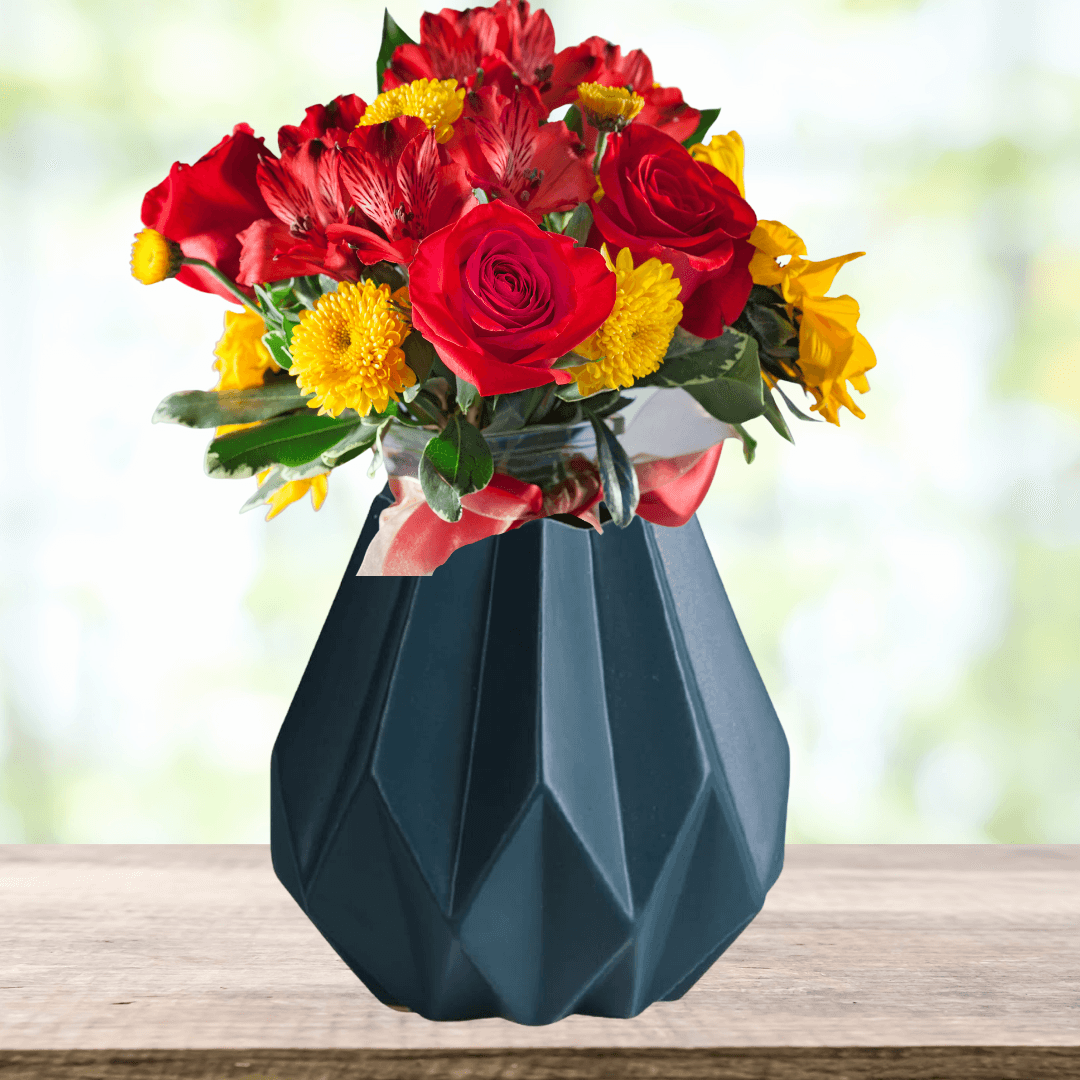 Geometric Design Blue Pot - Allure Box