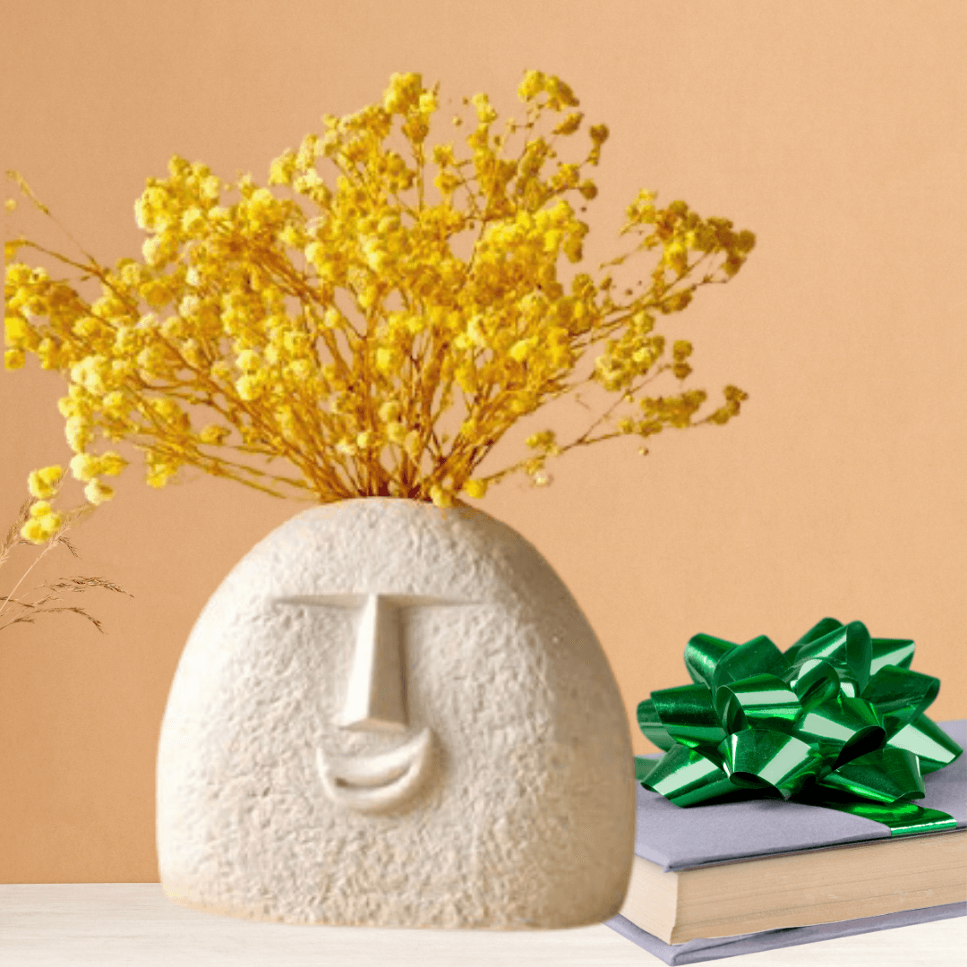Bohemian Smiley Face Ceramic Flower Vase - Allure Box