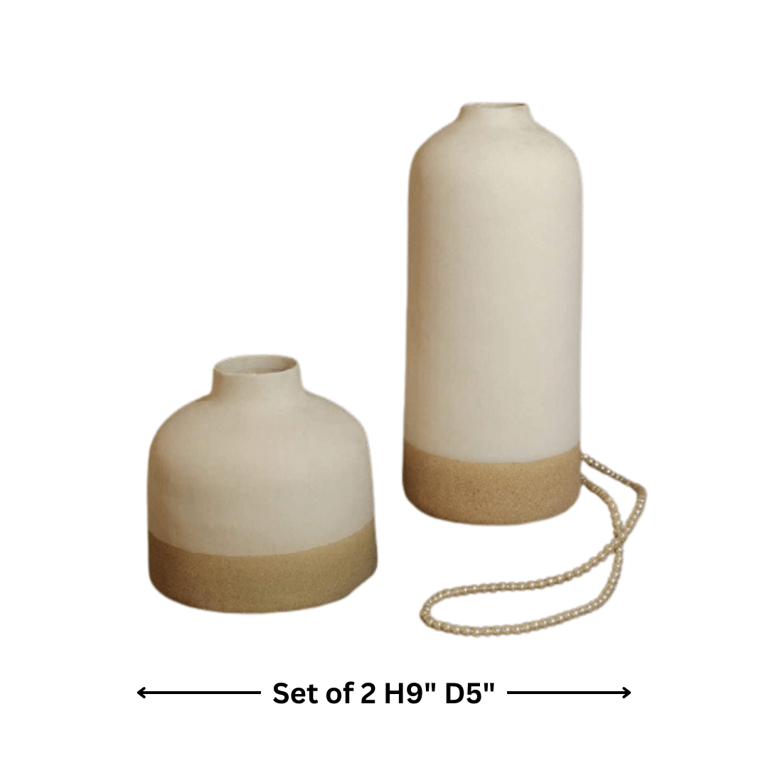 Decorative Ceramic Flower Vase (Set Of 2) - Allure Box