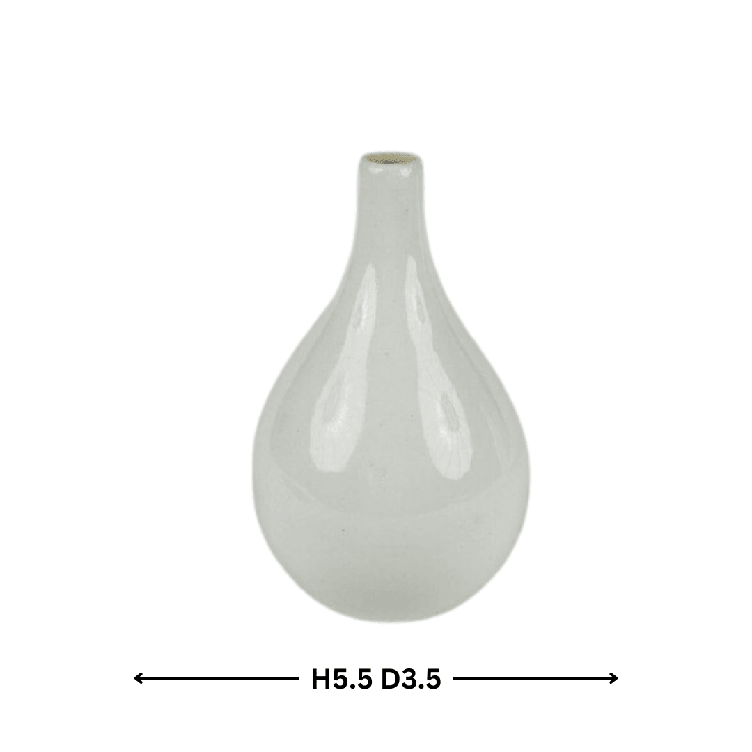 White Tear drop Ceramic Flower Vase - Allure Box