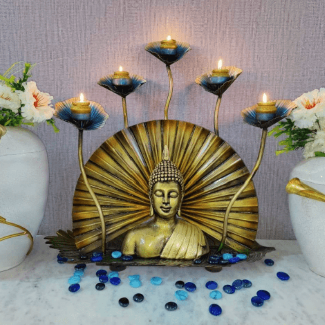 Budha With 5 T-Lights - Allure Box