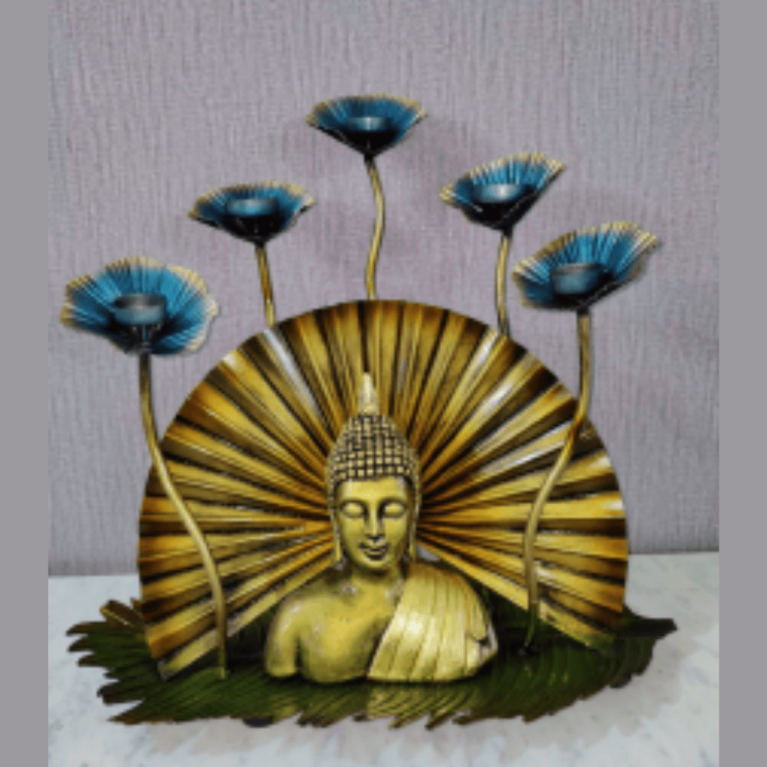 Budha With 5 T-Lights - Allure Box