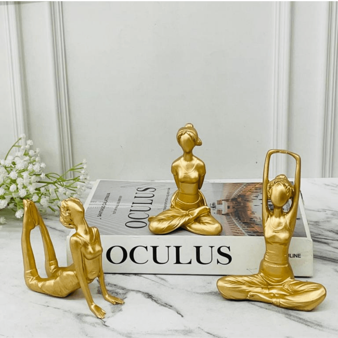 Abstract Yoga Spiritual Figurine Sculpture (Black & Golden) - Allure Box