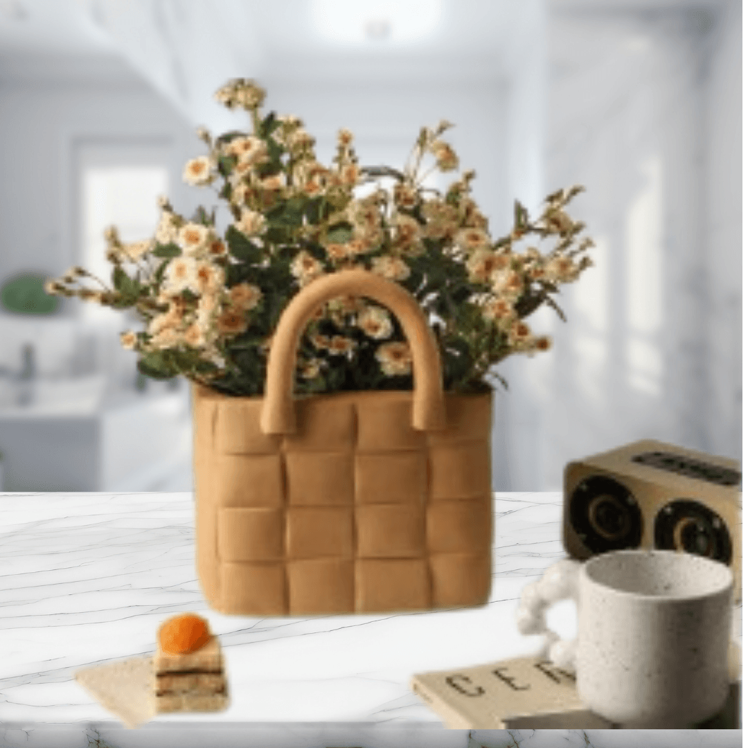 Floral Bag (Dusty Yellow) – Elegant Decorative Bag Sculpture - Allure Box