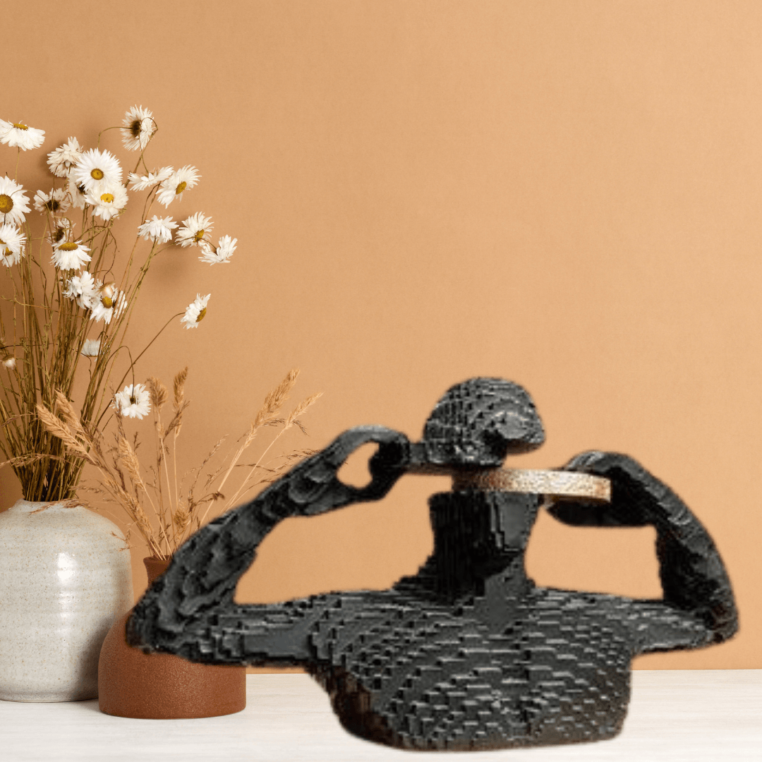 Techno Man (Black) – Futuristic & Modern Sculpture - Allure Box