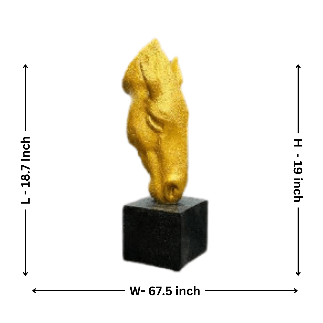 Horse Head Texture (Gold Texture) – Luxurious Horse Sculpture for Elegant Decor - Allure Box