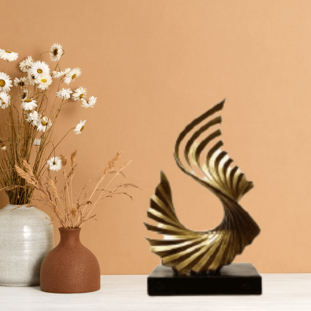 Twisted Tales (Gold) – Elegant & Artistic Abstract Sculpture - Allure Box