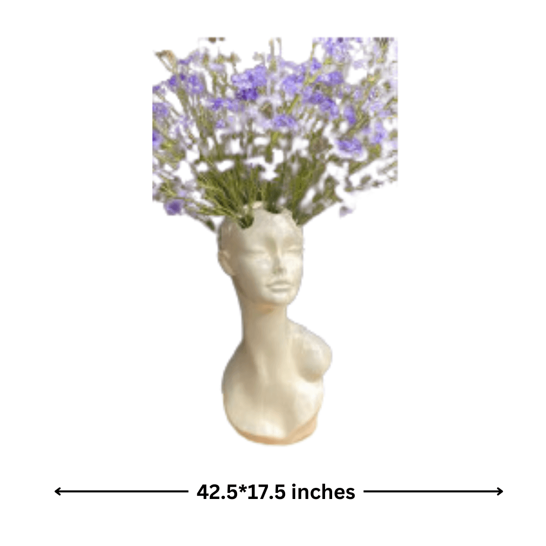 Floral Head Lady (White) – Elegant Artistic Lady Sculpture - Allure Box