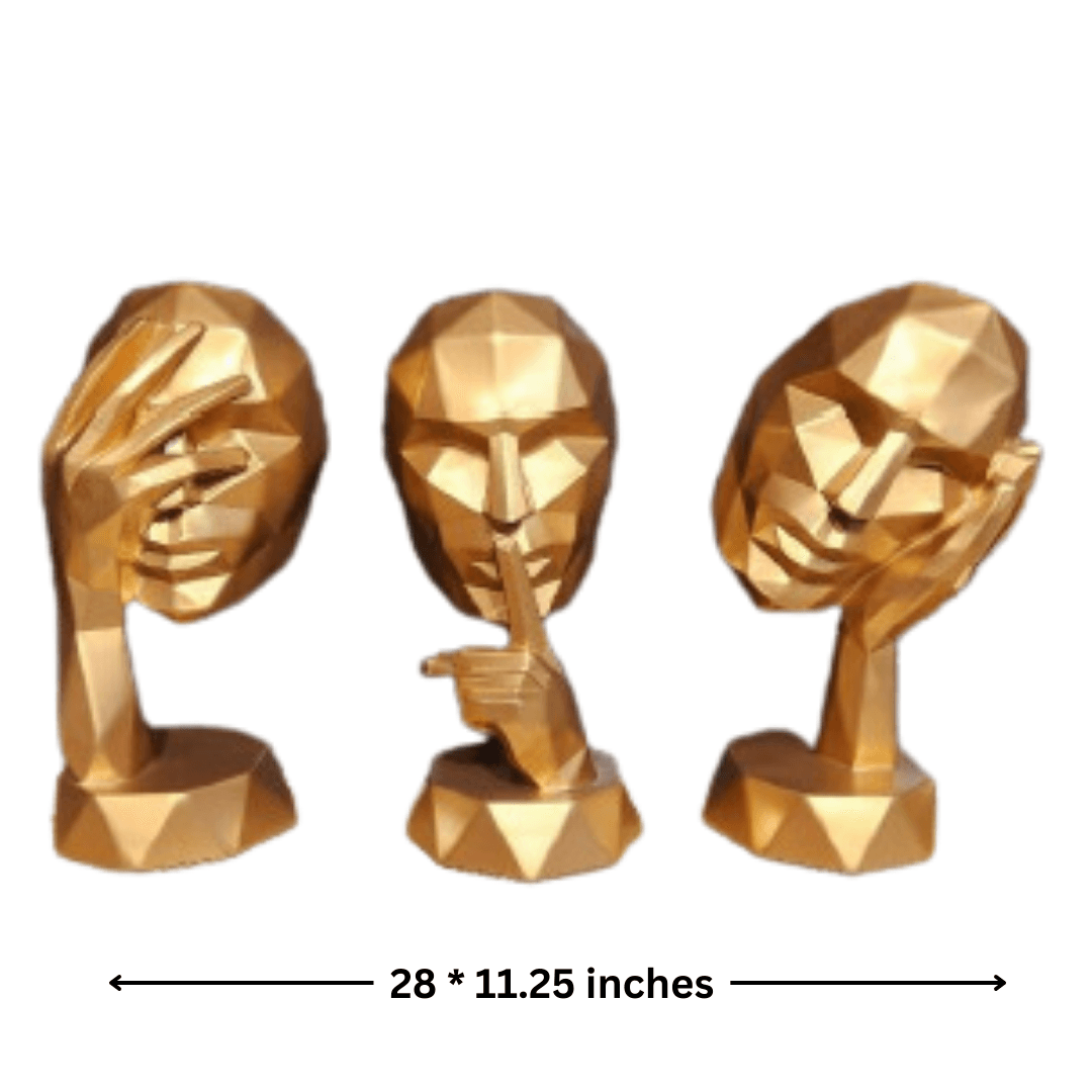 Expression Set of 3 (Rose Gold) – Modern Artistic Face Sculptures - Allure Box