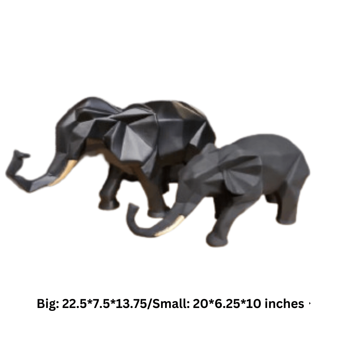 Elegant Black Elephant Figurine Set – Modern Decorative Sculptures - Allure Box