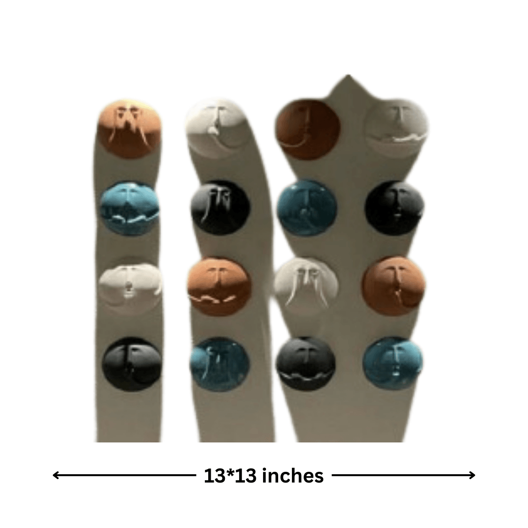 Wall Faces (Orange Blue White Black Mustard Grey) - Allure Box