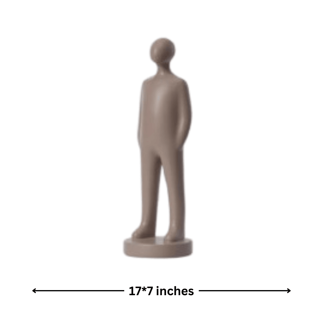 Standing Man (Taupe) – Elegant Minimalist Sculpture - Allure Box