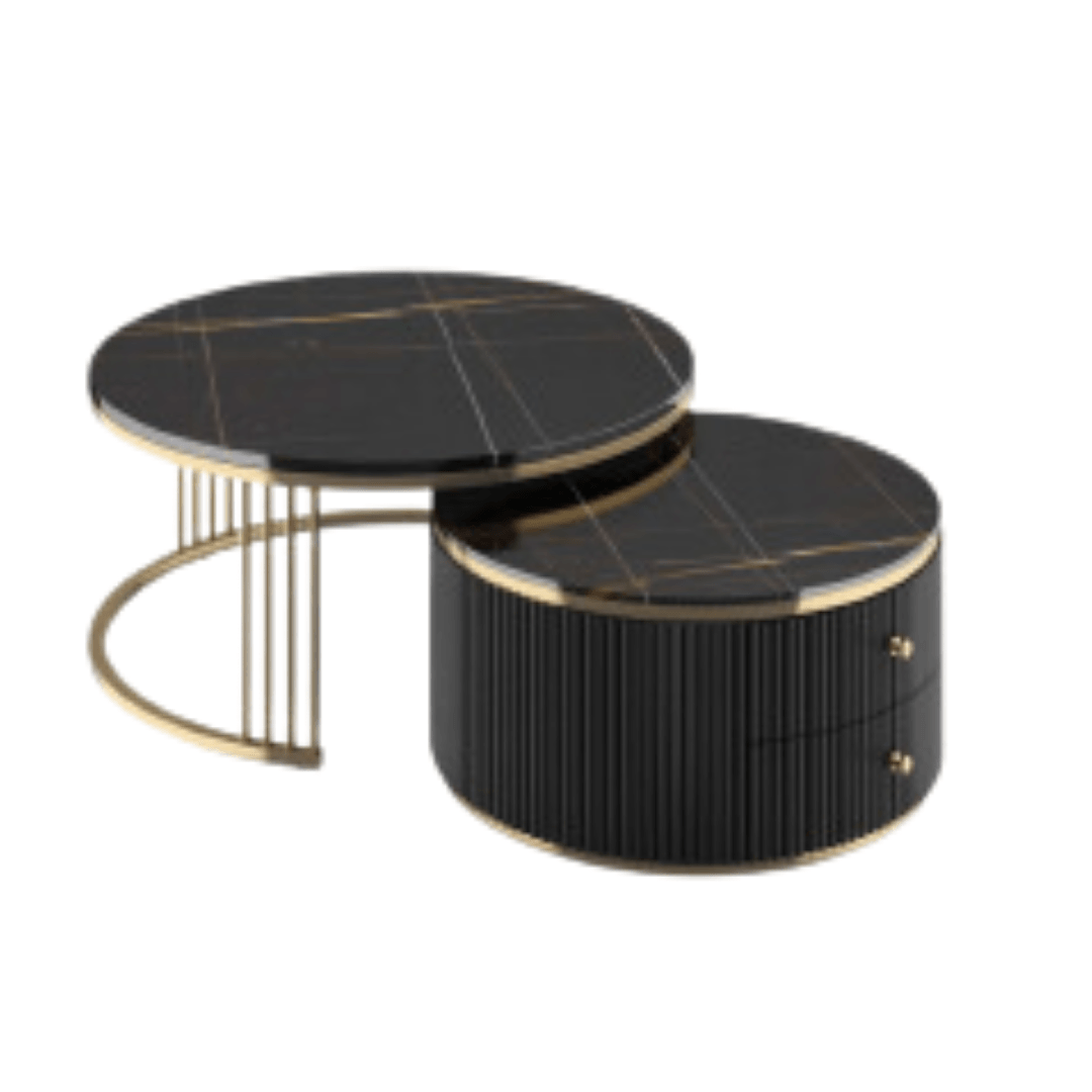 Center Table With Round Wooden Drawer - Allure Box