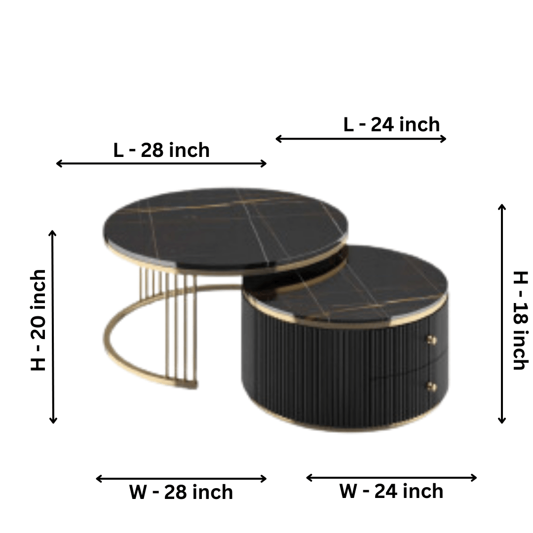 Center Table With Round Wooden Drawer - Allure Box