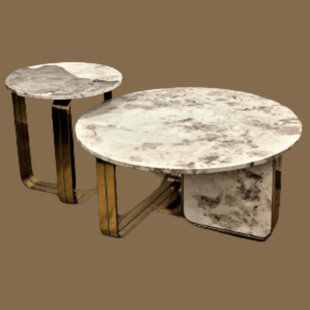 Round Marble Top Center Table - Allure Box