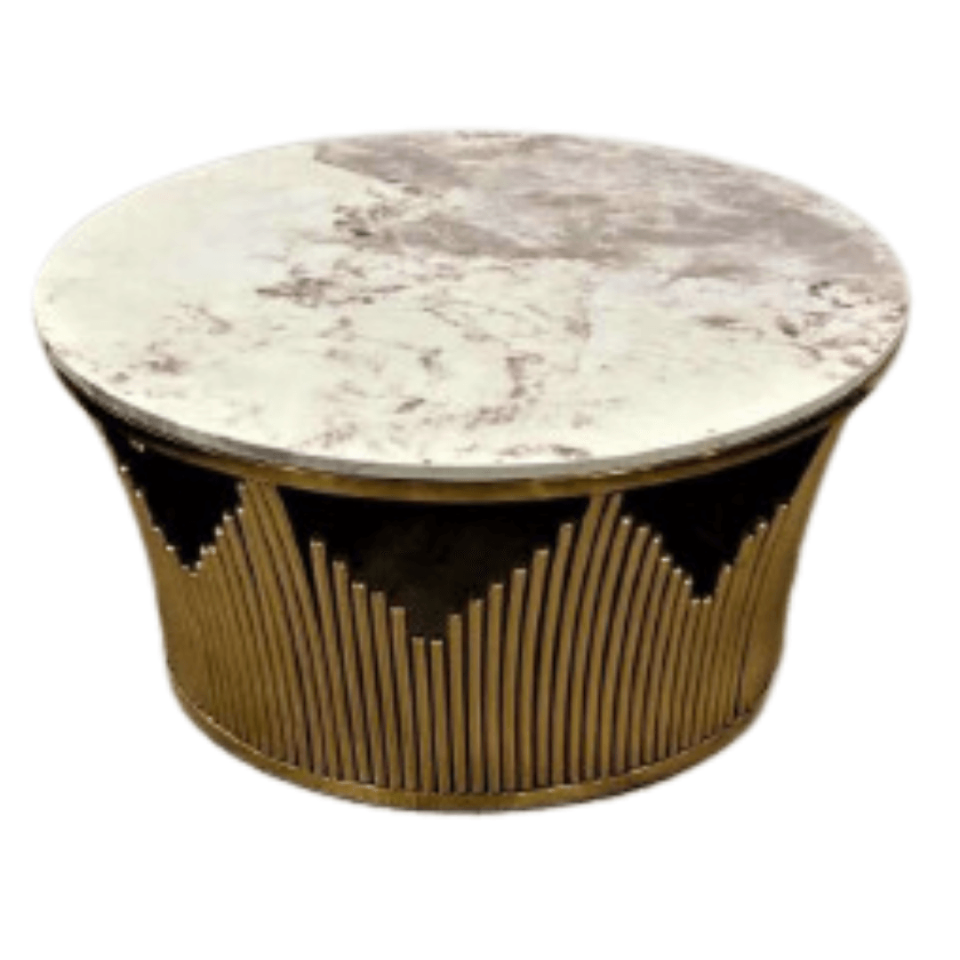 Golden Modern Stainless Steel Centre Table - Allure Box