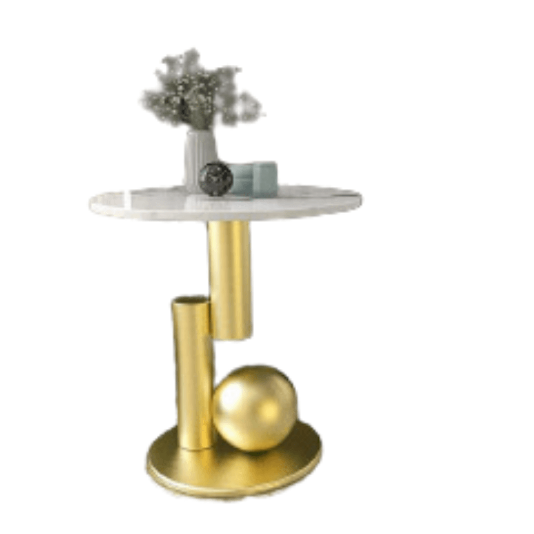 Abstract Metal Base Side Table - Allure Box
