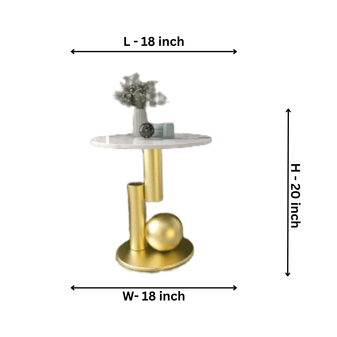 Abstract Metal Base Side Table - Allure Box
