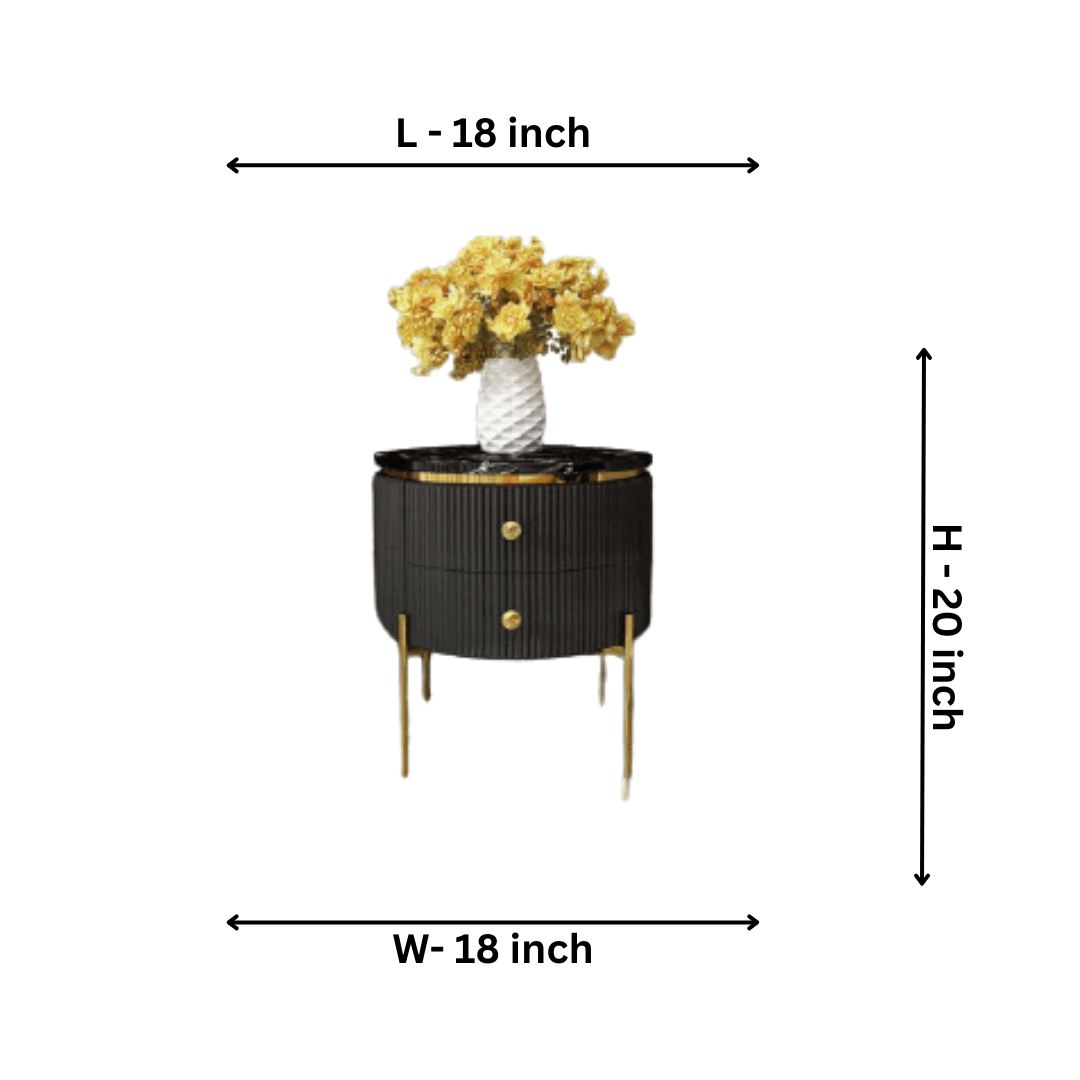 Stainless Steel Ss Corner Table Black - Allure Box