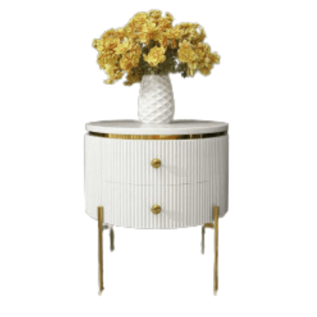 White Ss Corner Table With Storage - Allure Box