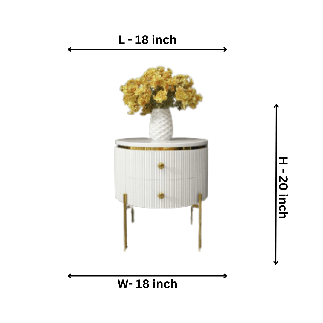 White Ss Corner Table With Storage - Allure Box