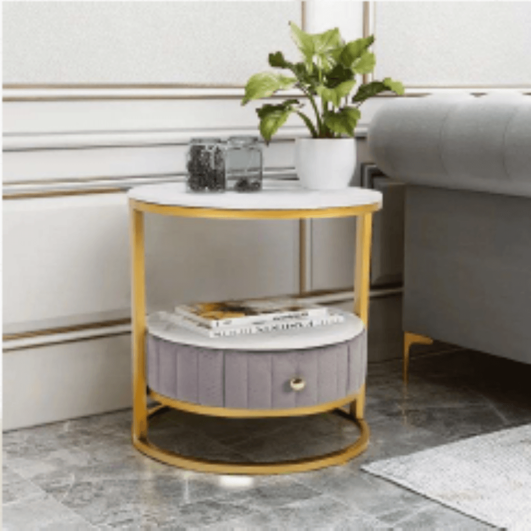 Vintage Round Side Table - Allure Box