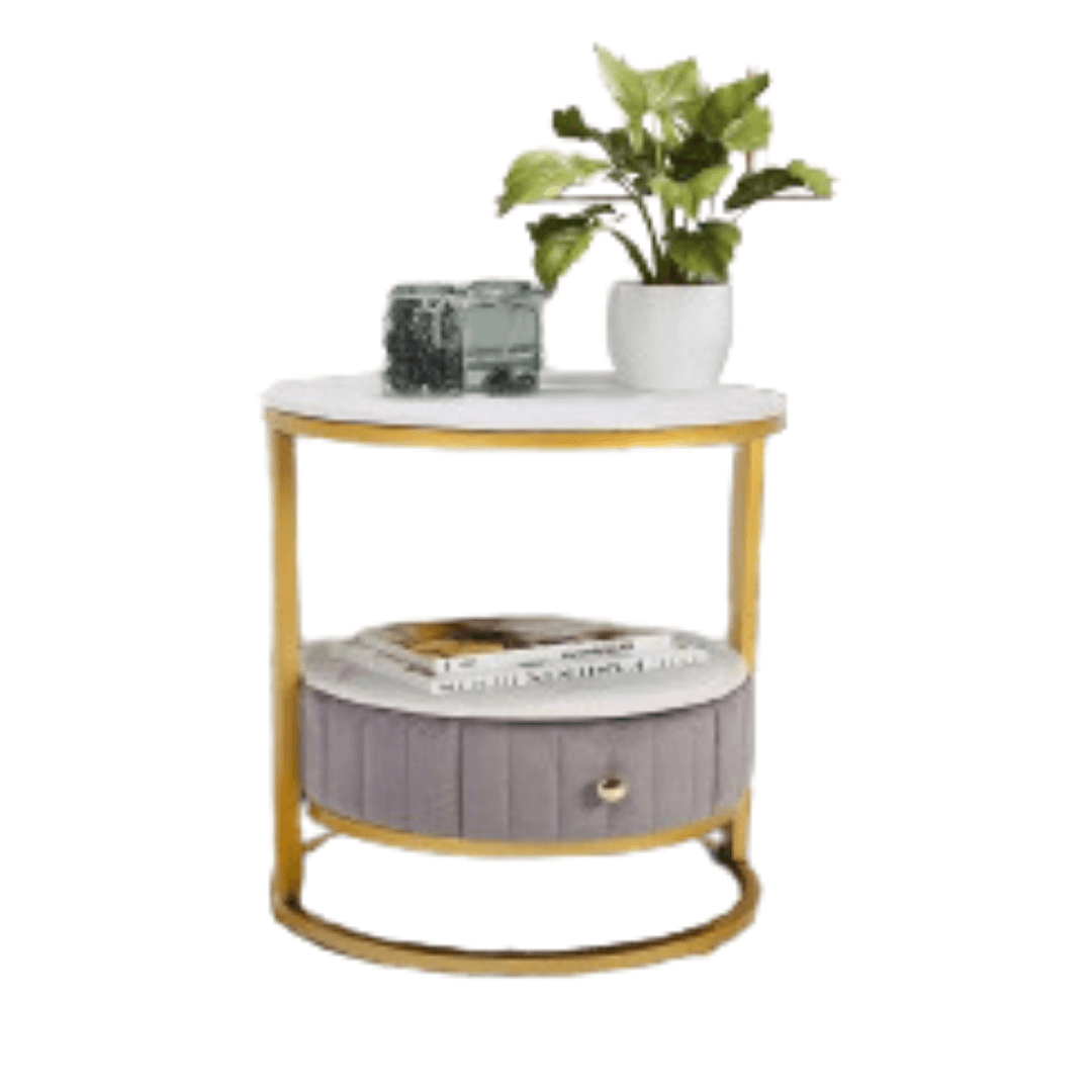 Vintage Round Side Table - Allure Box