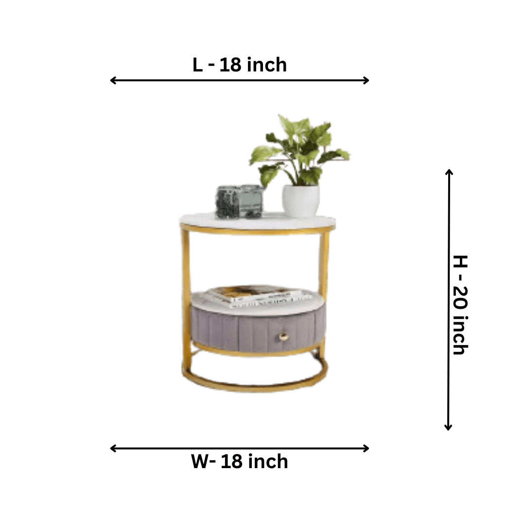 Vintage Round Side Table - Allure Box