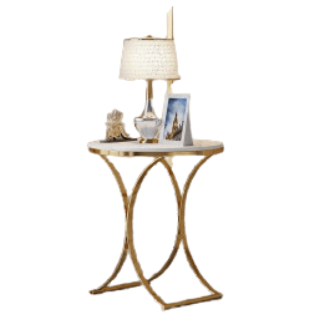 Unique Golden Metal Frame Side Table - Allure Box