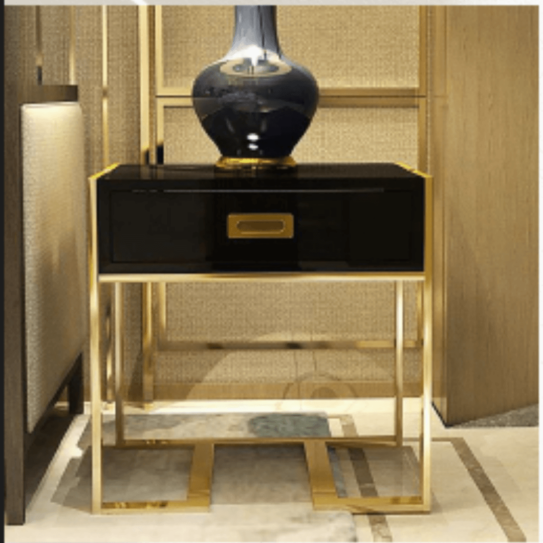 Ss Gold Bedside End Table - Allure Box