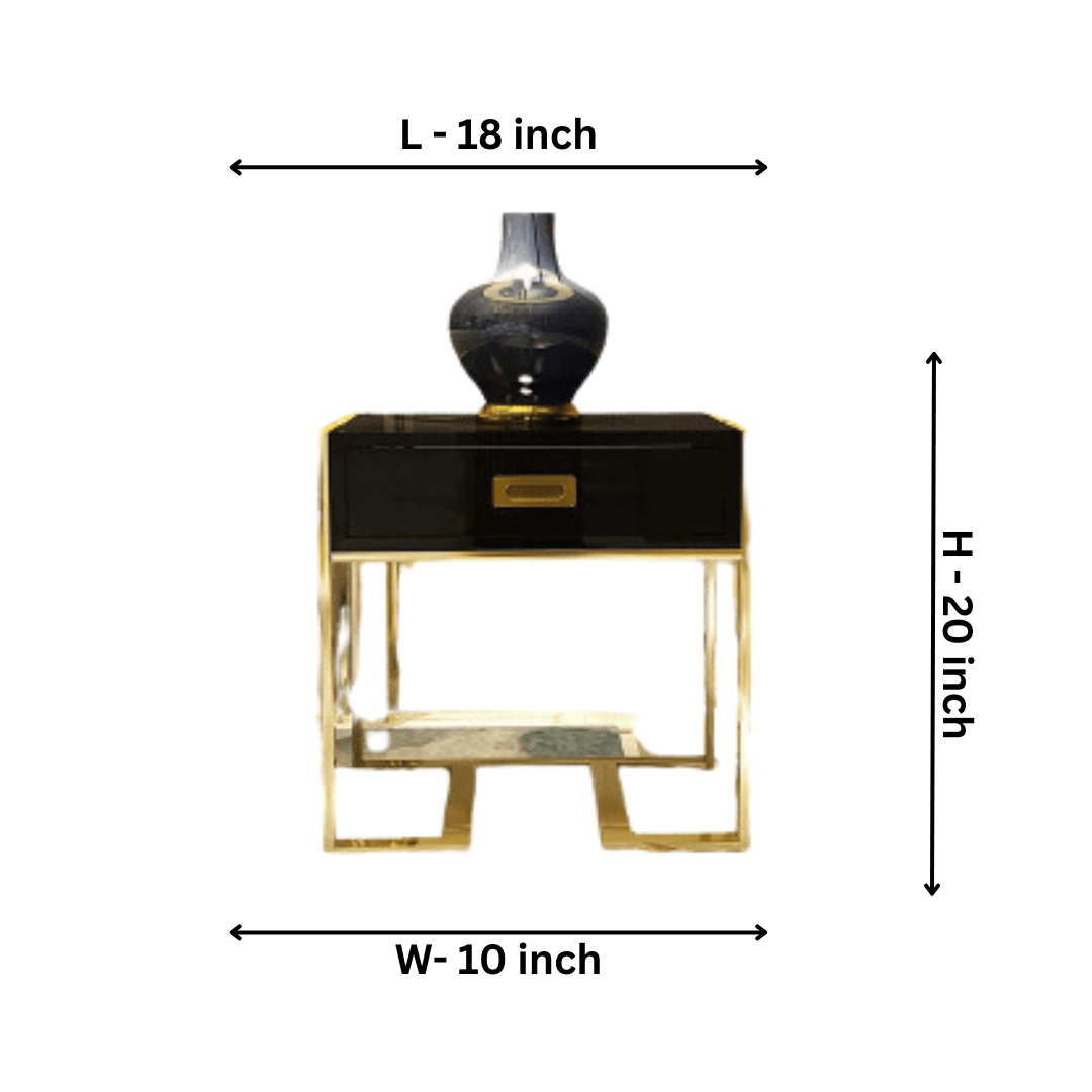 Ss Gold Bedside End Table - Allure Box