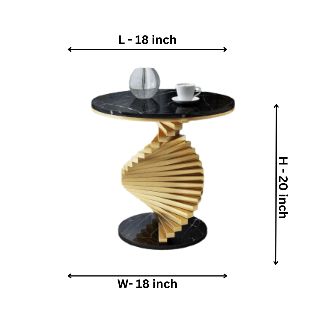 Modern Twisted Steps Black Side Table - Allure Box
