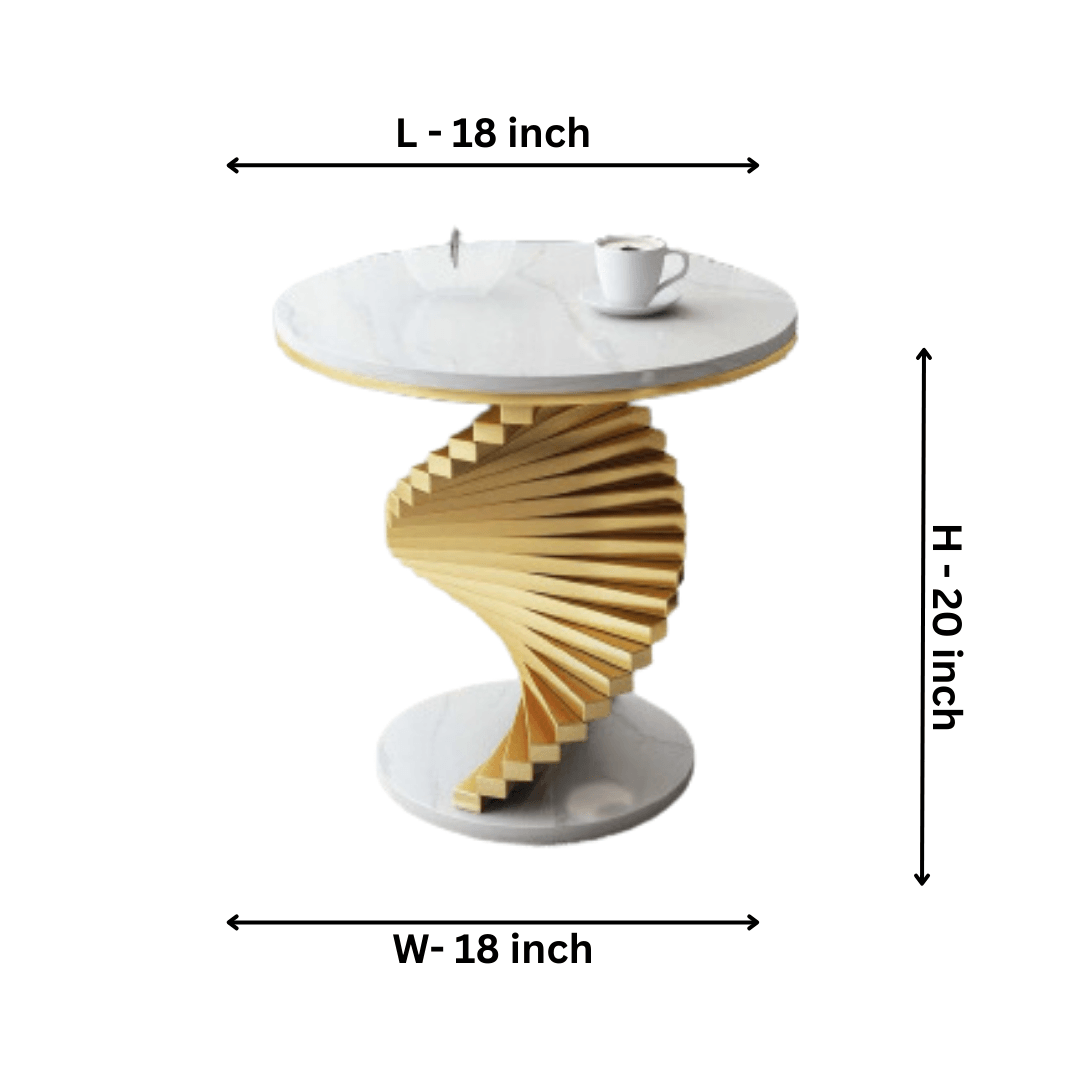 Modern Twisted Steps White Side Table - Allure Box